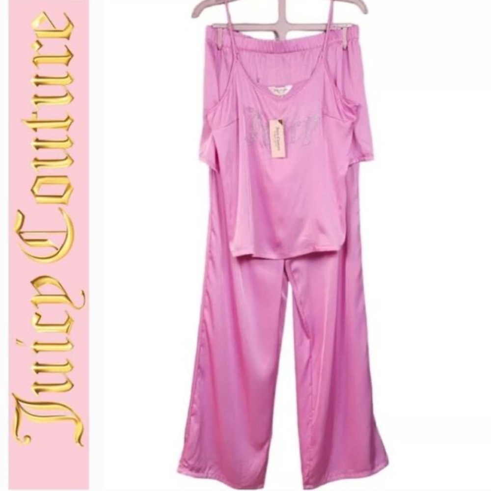 NEW Juicy Couture Women's Pink Satin 3 piece Set
